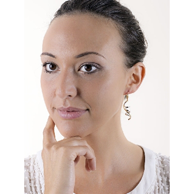 Boucles d’oreilles en or jaune et blanc 18k design en spirale