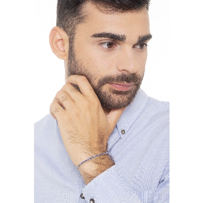 Bracelet Tennis en or blanc 18k avec saphirs bleus