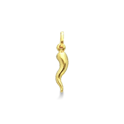 Pendentif corne porte-bonheur en or jaune 18K