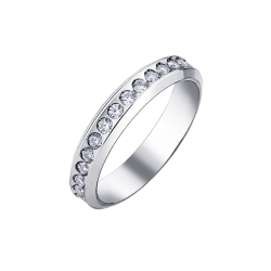 Alliance de mariage en or blanc 18k avec des diamants 