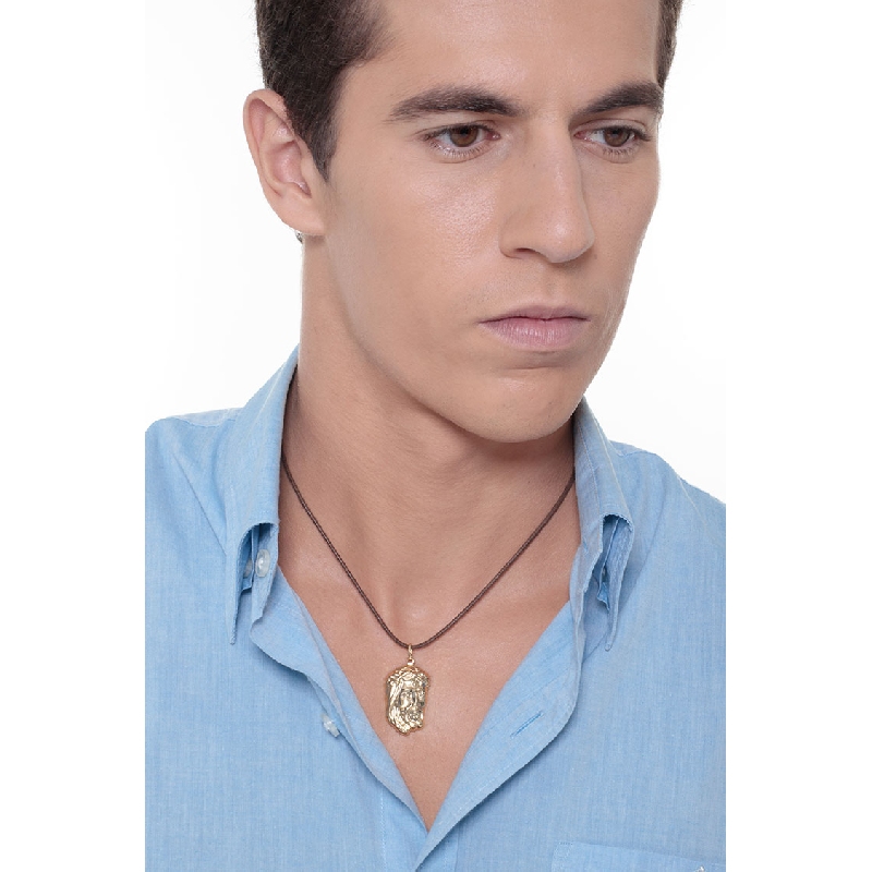 Pendentif Visage de Jésus en Or Jaune 18k