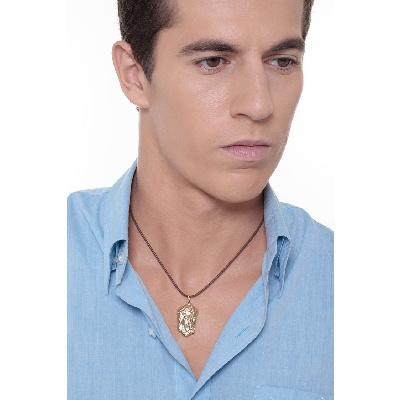 Pendentif Visage de Jésus en Or Jaune 18k