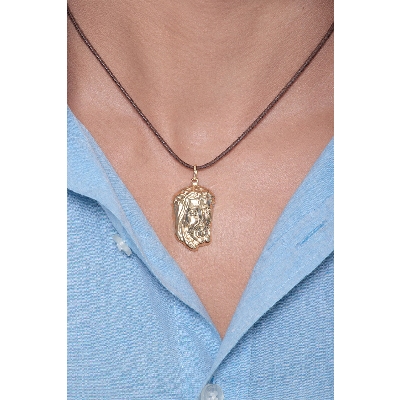Pendentif Visage de Jésus en Or Jaune 18k