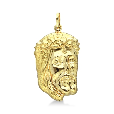 Pendentif Visage de Jésus en Or Jaune 18k