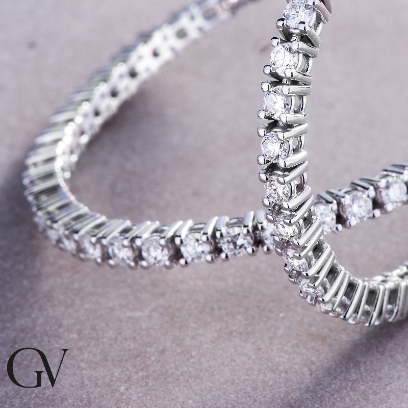 Tennis bracelet diamant or blanc 18k