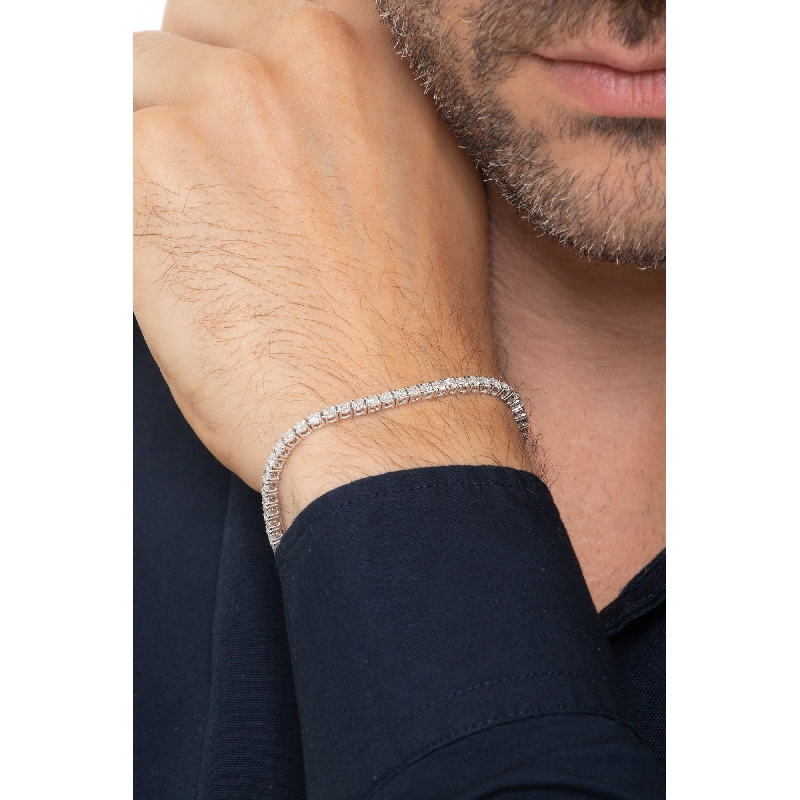 Bracelet tennis en or blanc 18k diamants
