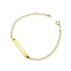 Bracelet avec plaque en or jaune 18 carats, 15 cm