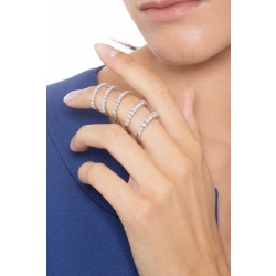 Bague felexible ressort en or blanc 18k avec diamants 2