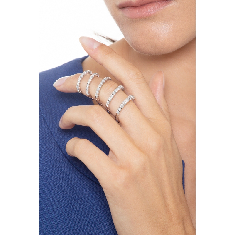 Bague felexible ressort en or blanc 18k avec diamants