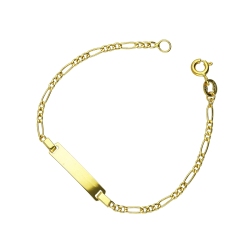 Bracelet bébé en or jaune 18 carats avec plaque