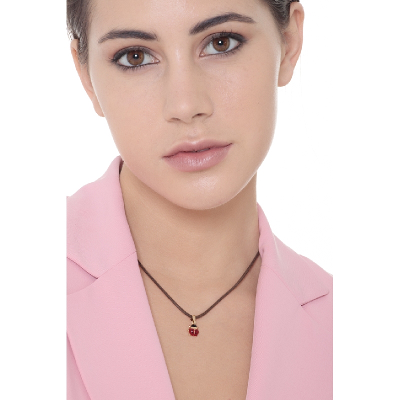 Pendentif coccinelle en or jaune 18k , 1 cm