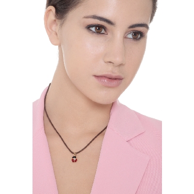 Pendentif coccinelle en or jaune 18k émaillé 1,5 cm