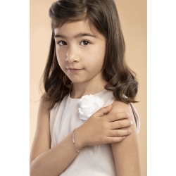 Bracelet pour enfant en or blanc avec plaque 2