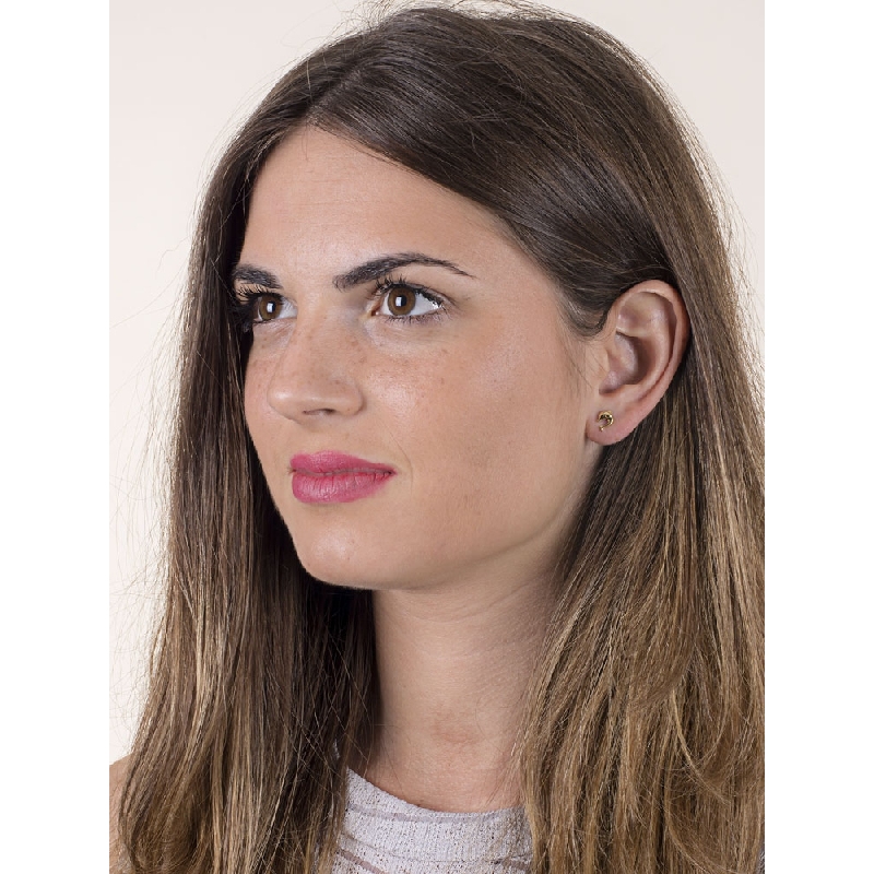 Boucles d'oreilles en Or Jaune 18k en Forme de Dauphin