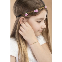 Bracelet pour enfant en or jaune 18 ct avec ourson personnalisable 2