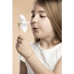 Bracelet fille en or jaune 18 carats plaque et dauphins 2