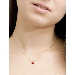 Collier or jaune 18k avec pendentif coccinelle émaillée 40 cm 2
