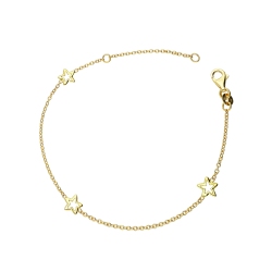Bracelet enfant avec trois étoiles en or jaune 18k