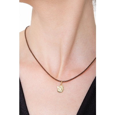 Médaille ange en or jaune 18k