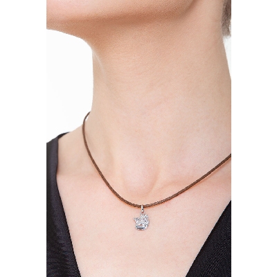 Pendentif petit ange en or blanc 18k, 1,5 cm