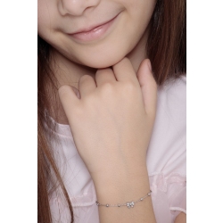 Bracelet en or blanc 18 carats avec nœud et zircons 2