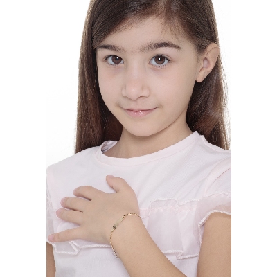 Bracelet en or jaune 18k avec plaque gravable