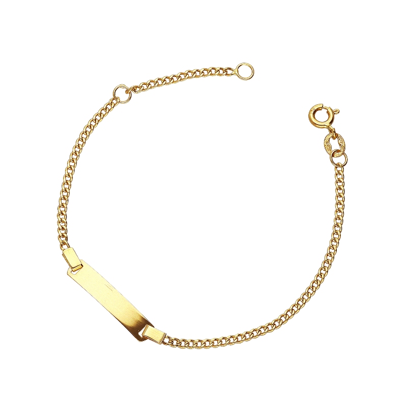 Bracelet en or jaune 18k avec plaque gravable