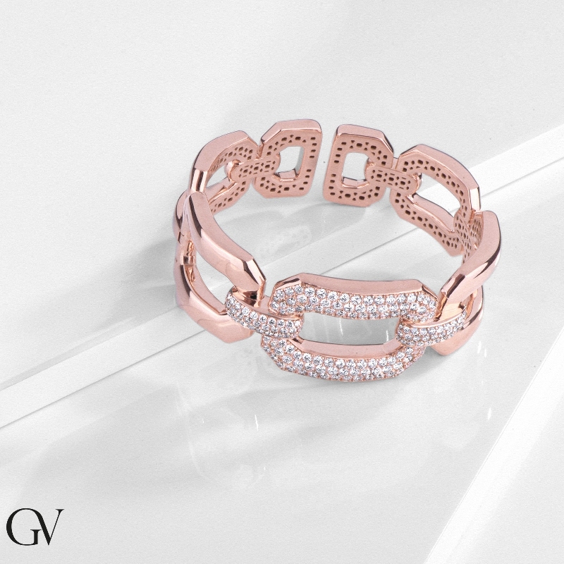 Bracelet gourmette diamant pour femme en or 18 carats