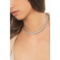 Choker gourmette or blanc 18k avec diamants 2