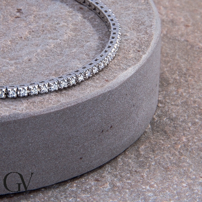 Diamant tennis bracelet or blanc 18k