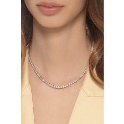 Collier tennis en or blanc 18k avec diamants 2