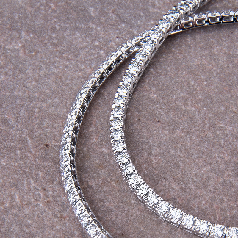 Rivière de diamants collier or blanc 750