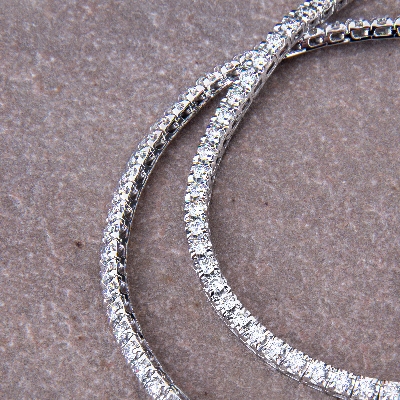 Rivière de diamants collier or blanc 750