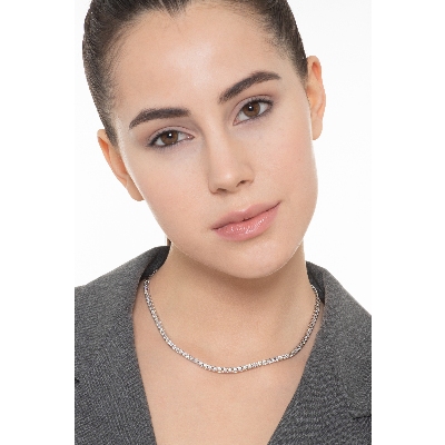Collier tennis en or blanc 750 avec diamants