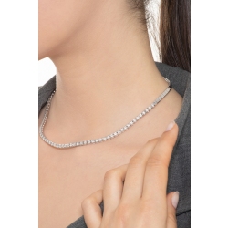Collier tennis en or blanc 750 avec diamants 2