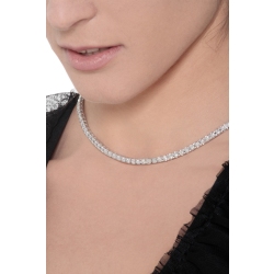 Collier rivière en or blanc 750 avec diamants 2