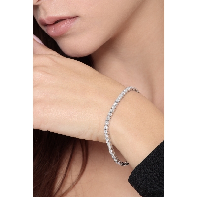 Bracelet tennis diamants or blanc 18k/750