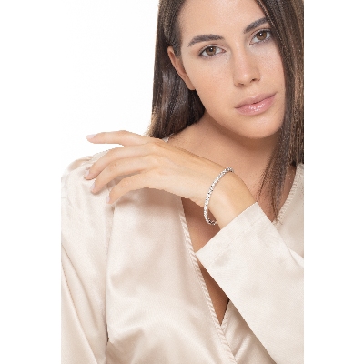 Bracelet tennis unisexe en or blanc 18K avec diamants 