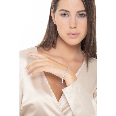 Bracelet tennis pour homme et femme en or blanc  avec diamants 