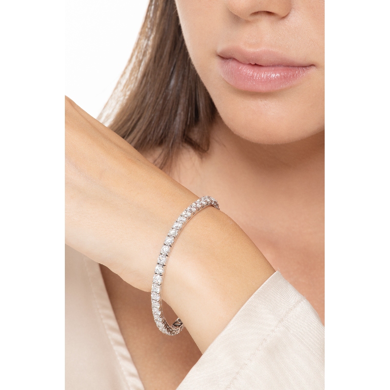 Bracelet tennis pour homme et femme en or blanc  avec diamants 