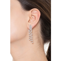 Boucles d’oreilles cascade tennis en or blanc 18k avec diamants 2