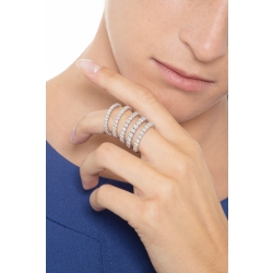 Bague design en or blanc 18k et diamants 2