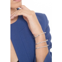 Bracelet à ressort en or blanc 18k avec diamants 2