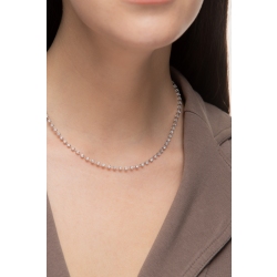 Collier type tennis en or blanc 18k avec diamants  2