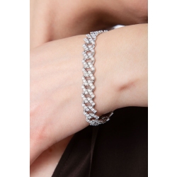 Bracelet Groumette en or blanc 18k avec diamants 2