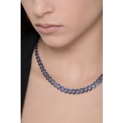 Collier groumette en or blanc 18k avec saphirs bleus 2