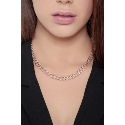 Collier en maille gourmette en or rose 18 carats avec des diamants 2