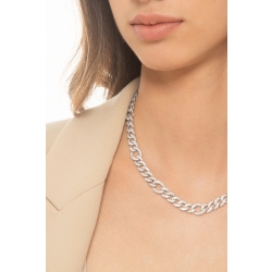 Collier en maille gourmette en or blanc 18 carats avec des diamants 2