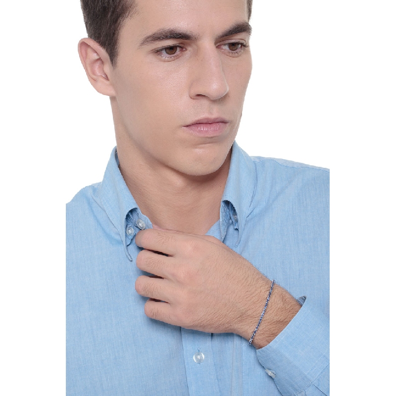 Bracelet  en or blanc 18k Tennis avec saphirs bleus