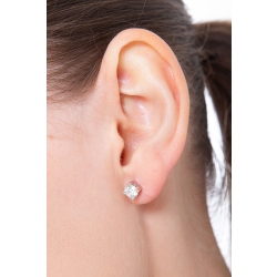Boucles d'oreilles en or blanc 18k avec diamants 1.20 tot 2